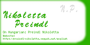 nikoletta preindl business card